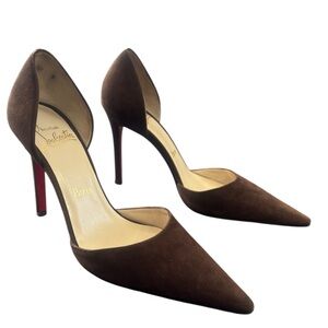 Vintage Brown Suede D’Orsay pumps 37.5